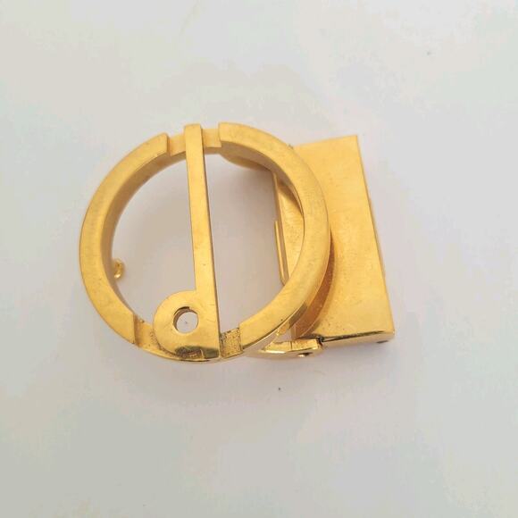 Dunhill Vintage Belt Buckle Replacement Gold Tone Unisex Brass Round D 1,4" Widt - Picture 1 of 7